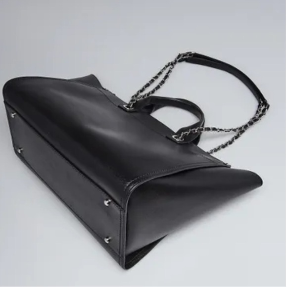 CHANEL Black Caviar Leather Studded Large Deauville Tote Bag SHW - Picture 3 of 10